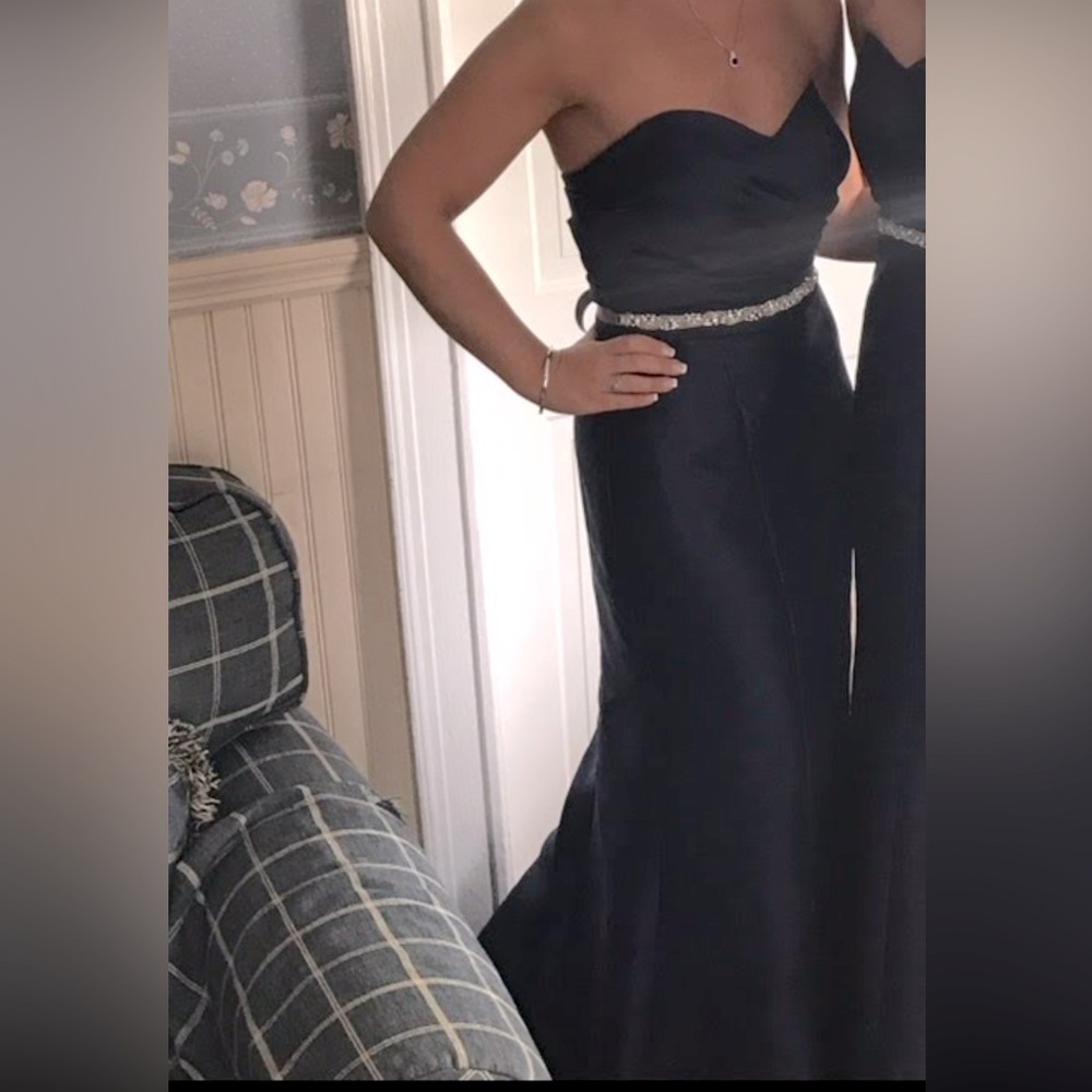 David’s Bridal Satin Fit & Flare Dress